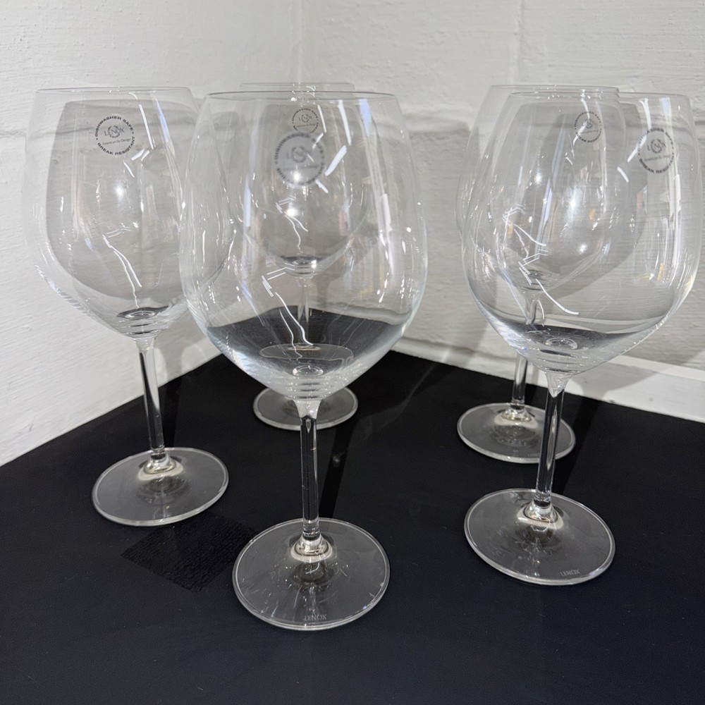 Lenox Tuscany Classics Crystal Set of 5 Red Wine  Balloon Glasses 9.25”