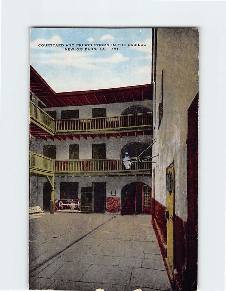 Postcard Courtyard and Prison Rooms in the Cabildo Louisiana USA