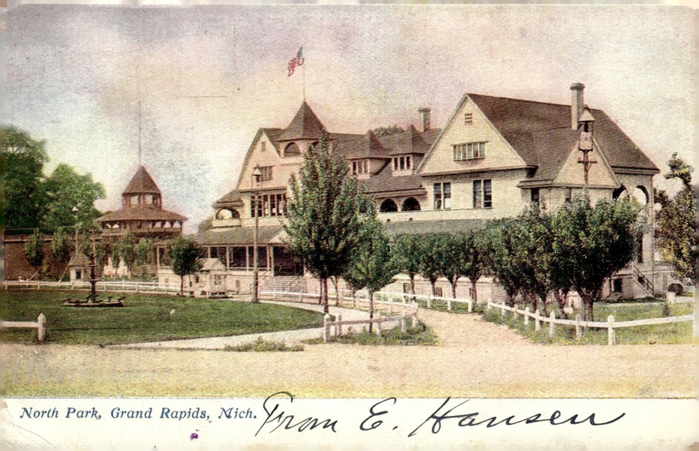 1907 North Park Pavilion Grand Rapids Michigan Victorian Litho Antique Postcard