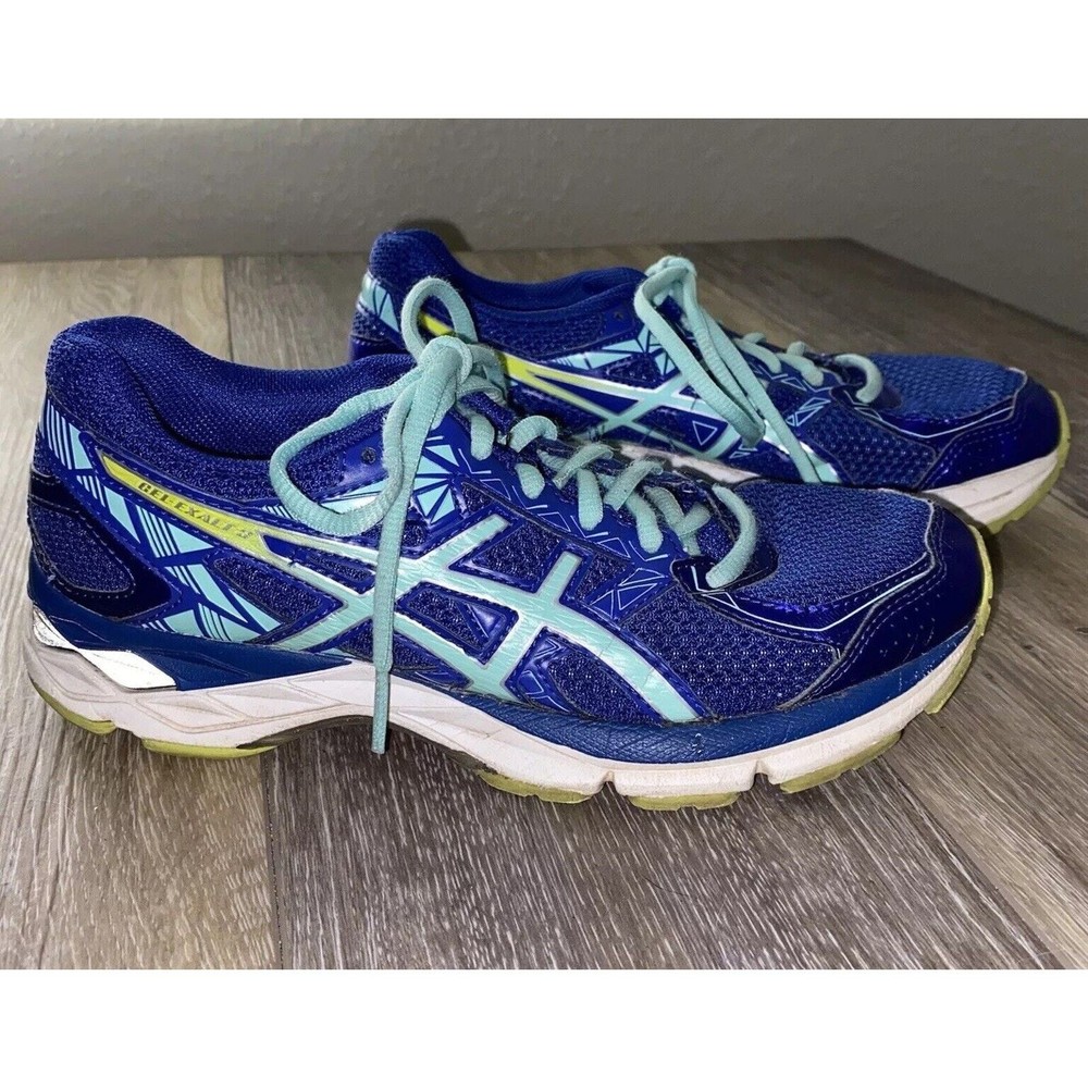 ASICS Gel-Exalt 3 Blue Yellow T666N Womens US Size 6 Running Sneaker Shoes