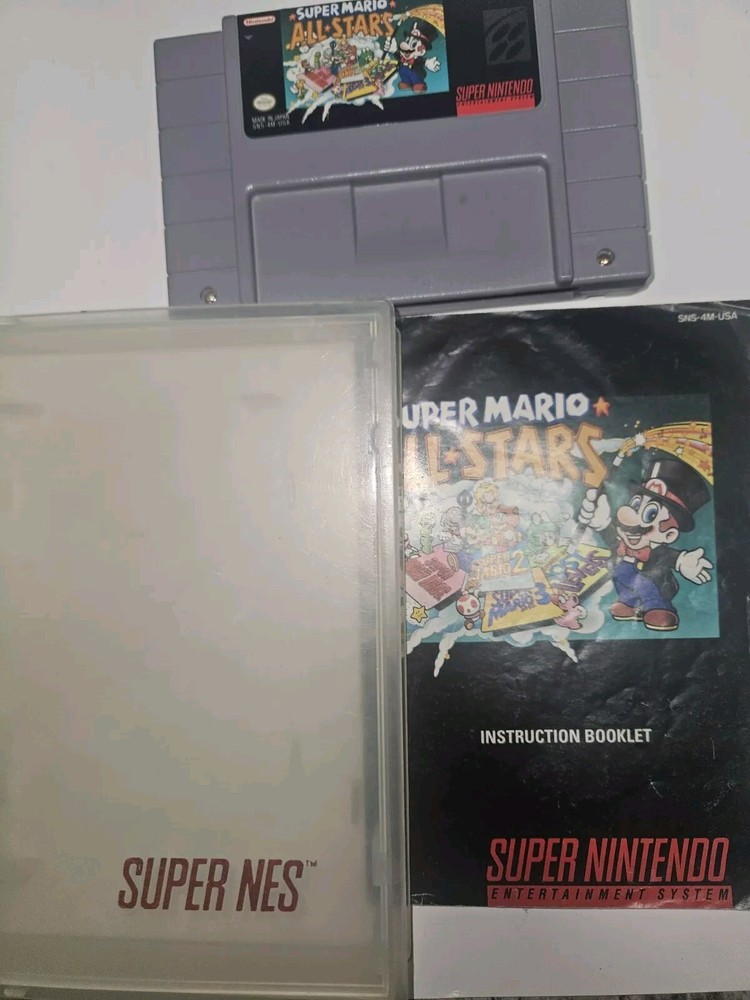 Authentic Tested Super Mario All-Stars SNES Cart with Original Manual