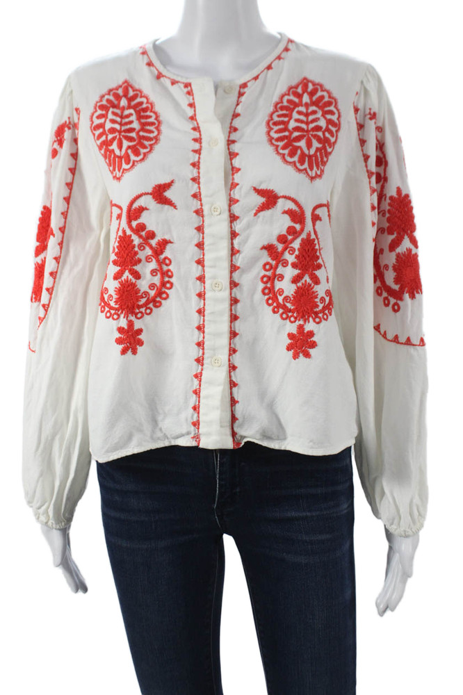 Zara Womens Bohemian Floral Long Sleeve Round Neck Polyester Blouse Size LFree Shipping in US $100+ Orders | $6.95 Orders Below