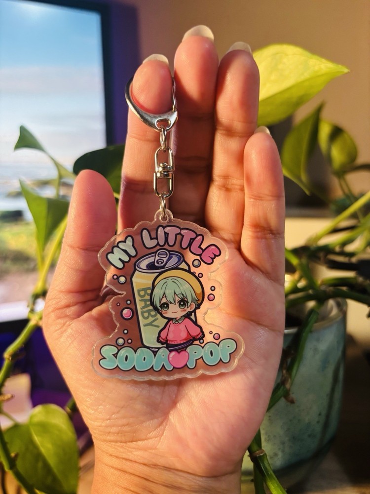 KPop Demon Hunter Saja Boys Baby My Little Soda Pop Custom Acrylic Keychain