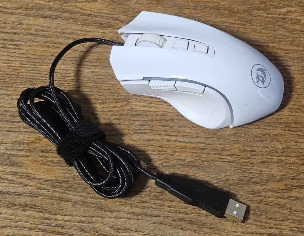 Redragon M602 RGB Wired Gaming Mouse with Ergonomic Design in White