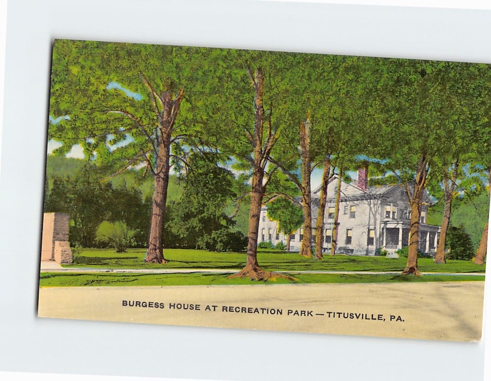 Postcard Burgess House To Recreation Park Titusville Pennsylvania USA