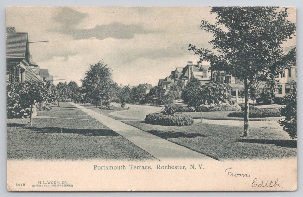 Portsmouth Terrace Rochester NY 1907 Divided Back H. L. Woehler Postcard