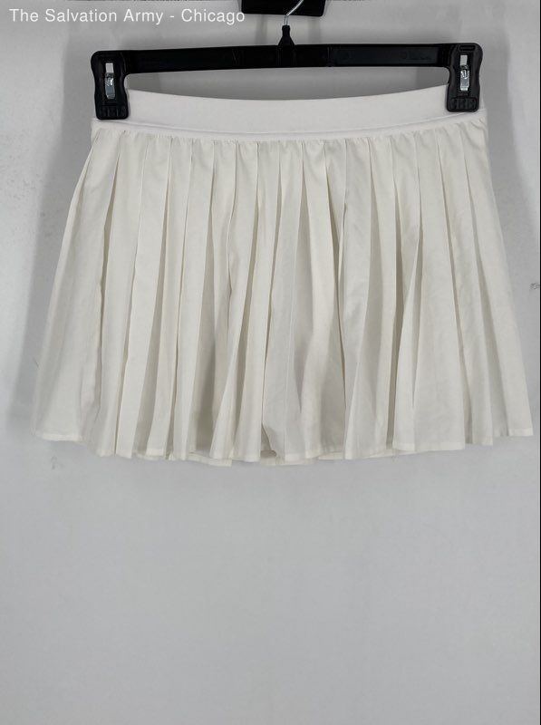 Lululemon Womens White Elastic Waist Pleated Tennis Golf Mini Skirt Size 8