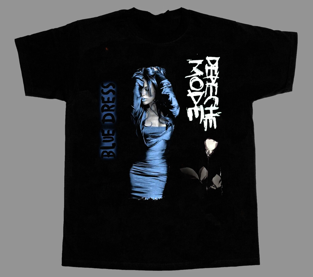 New Depeche Mode Blue Dress Heavy Cotton Black T Shirt S-5XL SE935