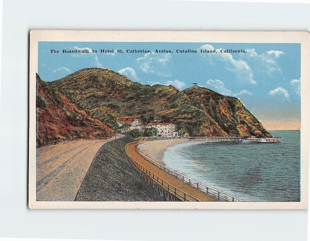 Postcard The Boardwalk to Hotel St. Catherine Catalina Island California USA
