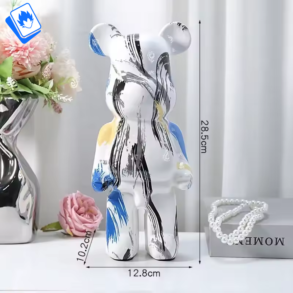 🏛 Nordic Bear Modern Decorative Statue 28cm Multicolor ✨ Collectible...