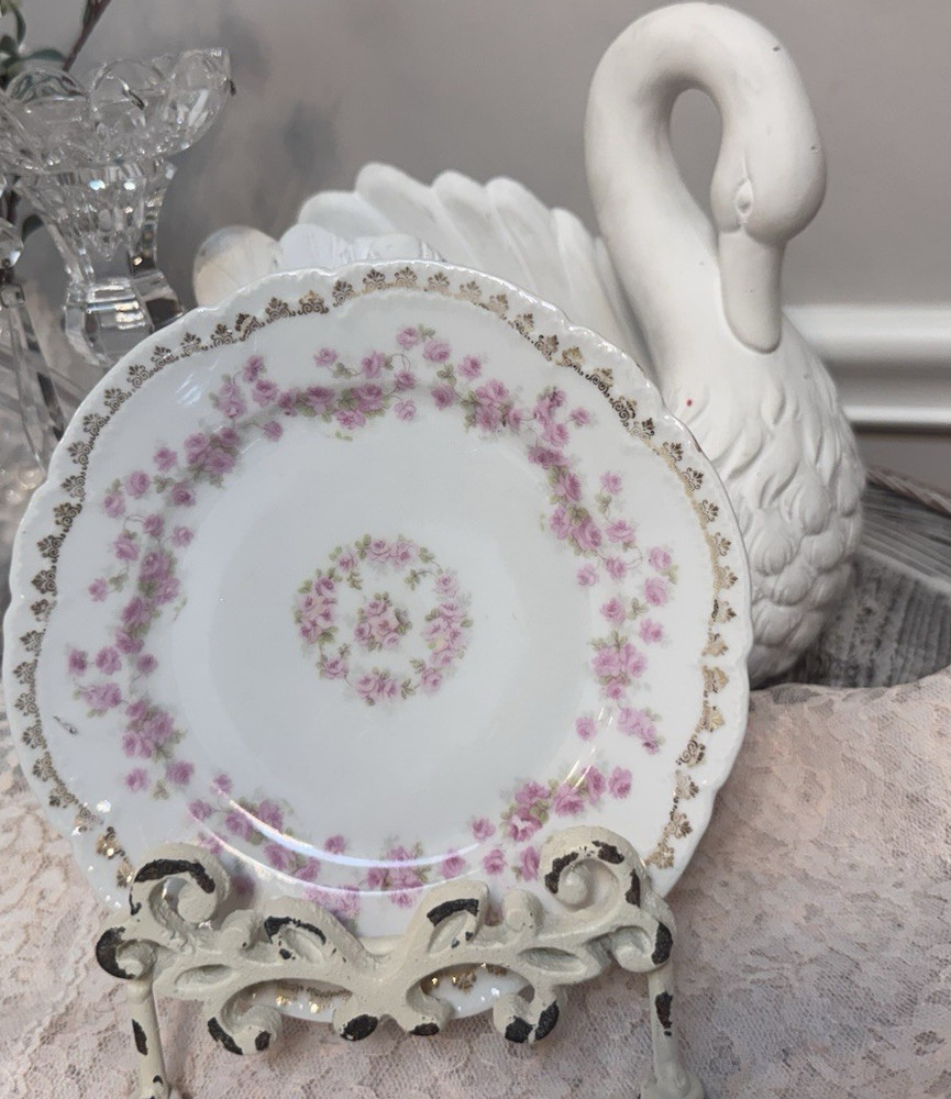 Vintage C.T. Altwasser Porcelain Plate Floral Gold Trim 7