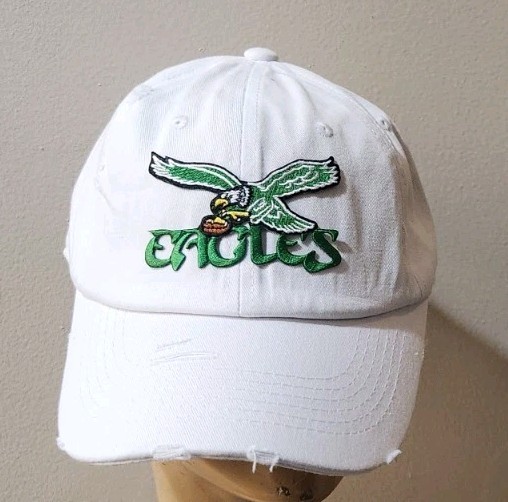 Philadelphia Eagles Vintage Low Profile Distressed White Snapback Hat