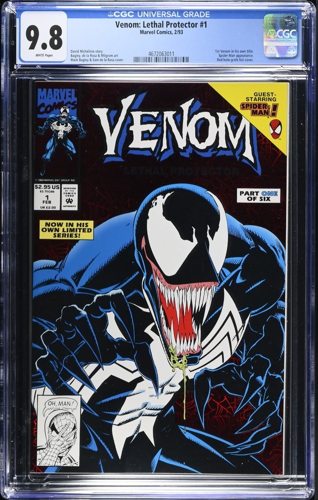 Venom Lethal Protector #1 CGC 9.8 Stunning Book! 1st Venom in Own Title 1993