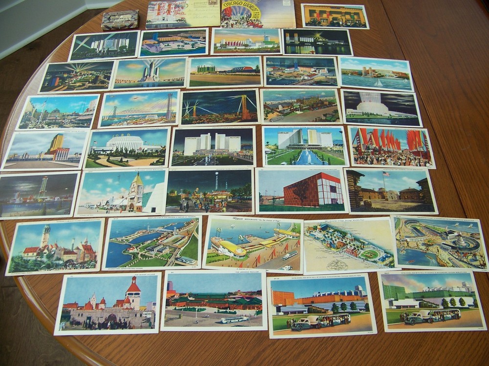 Chicago World's Fair 1933 Postcard Lot 63 Different Plus 2 Folders and 25 mini's