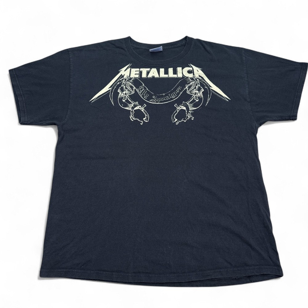 Metallica My Apocalypse T Shirt Adult Size XL Faded Black Y2K Metal Rock Band Te