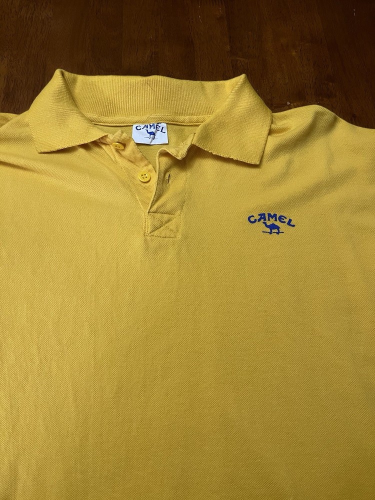 VTG Joe Camel Medium Graphic Shirt Polo Smooth Character USA Made 80s *cropped