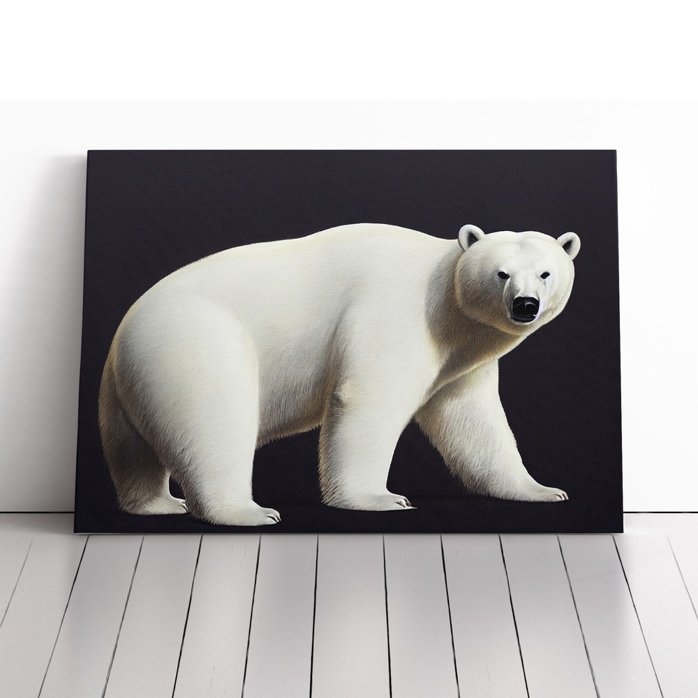 The Enticing Polar Bear Canvas Wall Art Print Framed Picture Decor Living Room