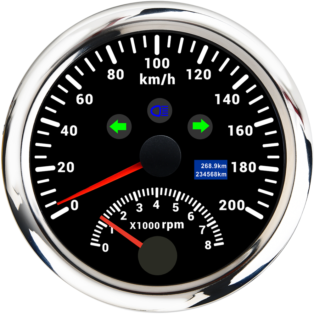 85MM GPS Speedometer 0-200 Km/H with 8000RPM Tachometer for Car Boat Truck