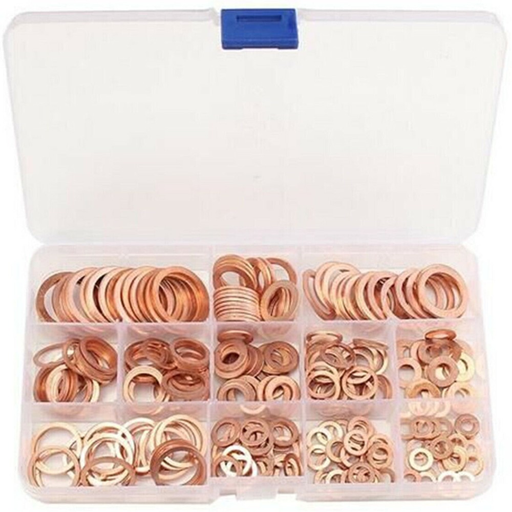 280Pcs Solid Copper Crush Washers Seal Ring Gasket Set for Car Engine