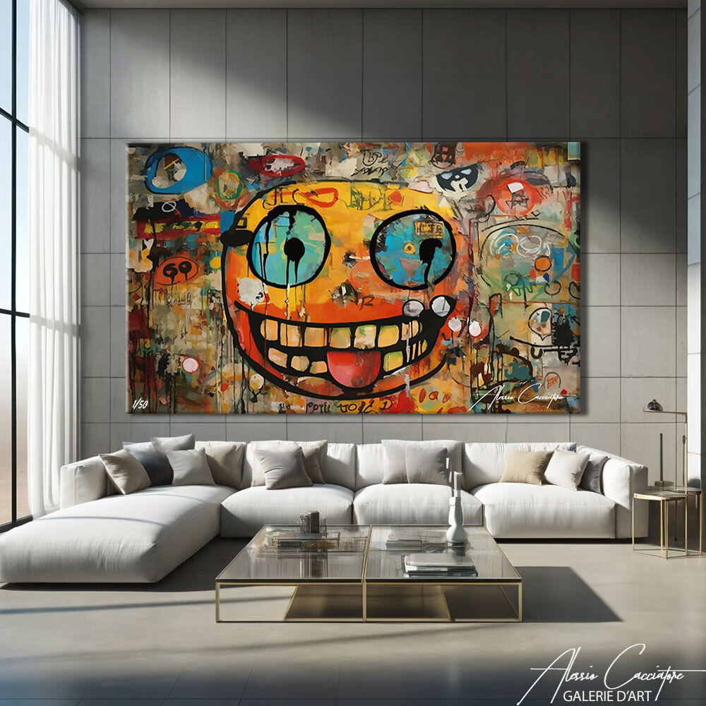 Graffiti Prints Modern Abstract Framed Canvas Wall Art Pop Art Painting Large-image