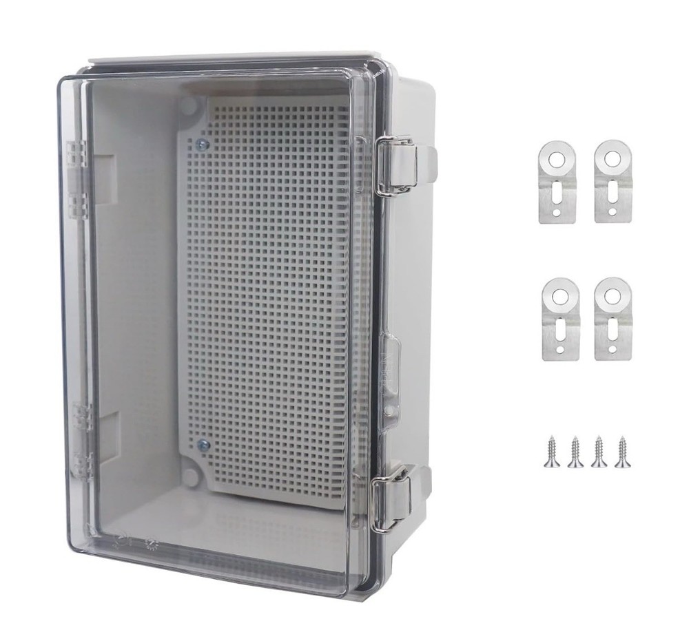 IP67 Waterproof Junction Box ABS Plastic Electrical Enclosure 11.5x7.5x5.1 Gray-image