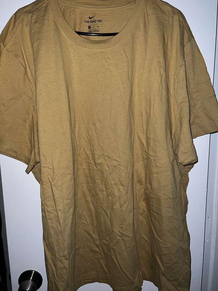 Nike The Nike Tee Men's Tan Solid Crew Neck Short Sleeve T-Shirt 3XL Big & Tall