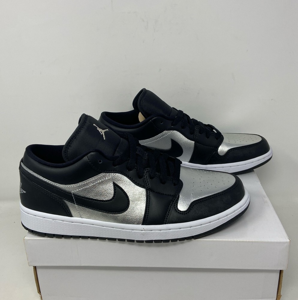 Nike Air Jordan 1 Low SE 'Silver Toe' Black/Metallic Silver Women’s 11.5