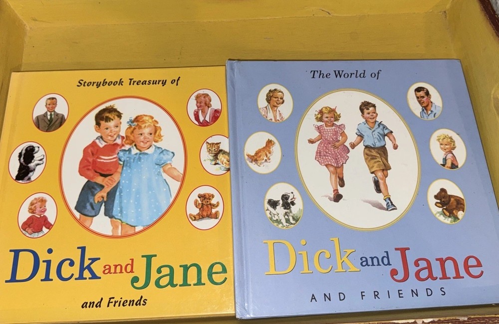 2 Story books￼ Treasury of Dick and Jane & Friends Grosset Dunlap Hardcover Book