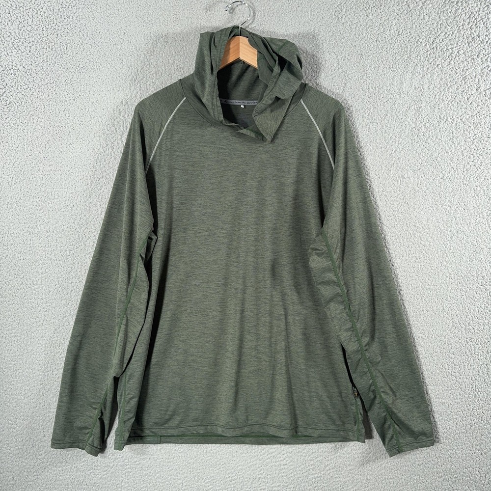 PrAna Calder Hoodie Mens XL Green UPF 50 Performance Sun Protection Pullover