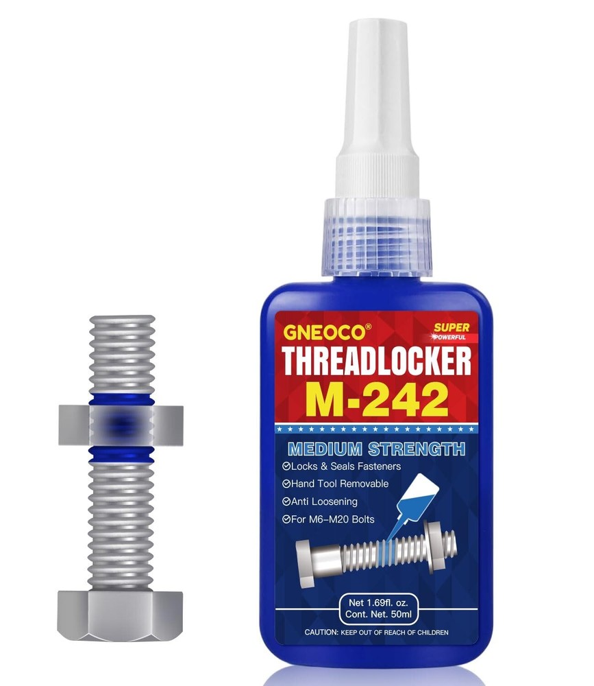 GNEOCO ThreadLocker Blue 242 50ml, Thread Lock Medium Strength Lock Tight for...