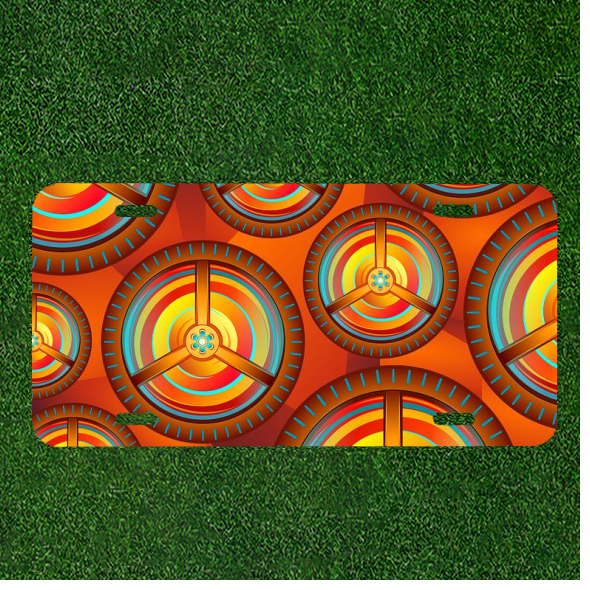Custom Car License Plate with Personalized Shield Texture Design