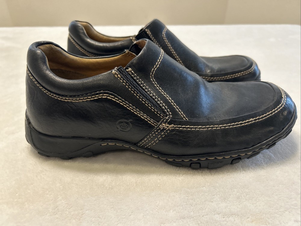 Born Men’s Shoes Size 9 M Black Leather Loafers Slip On Driving Casual Slip On