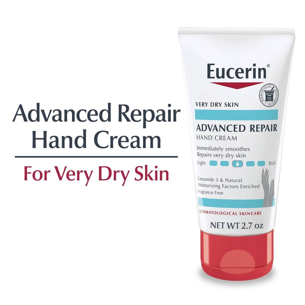 Eucerin Advanced Repair Extra-Enriched Hand Cream Fragrance Free 2.7oz (12 Pack)