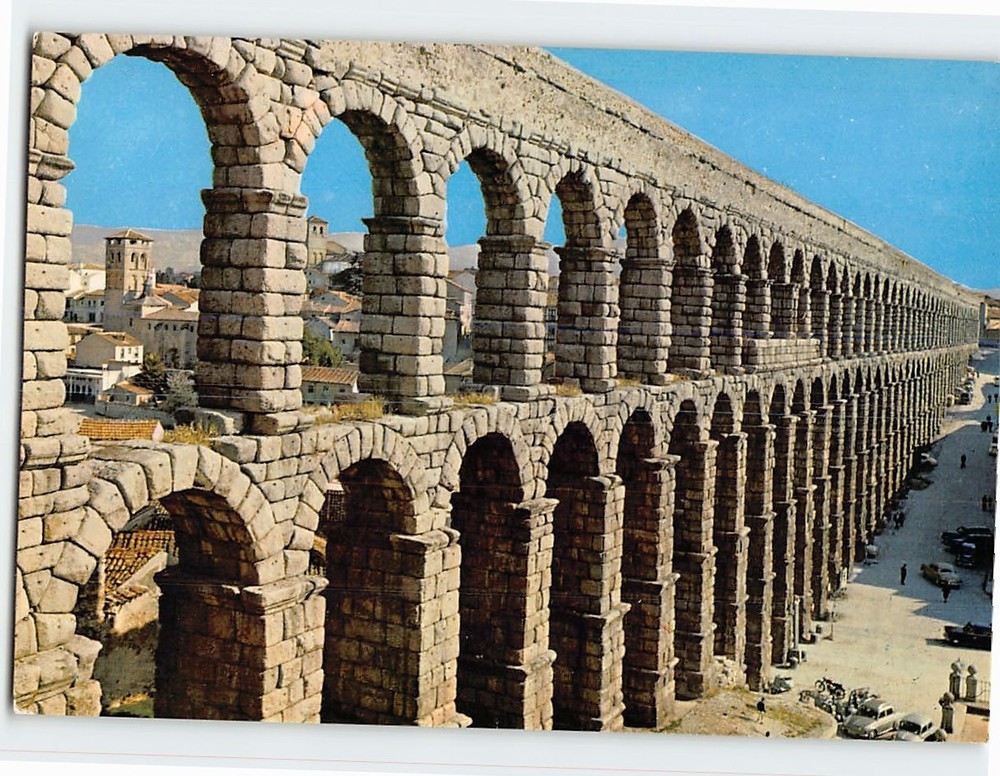 Postcard Aqueduct Segovia Spain