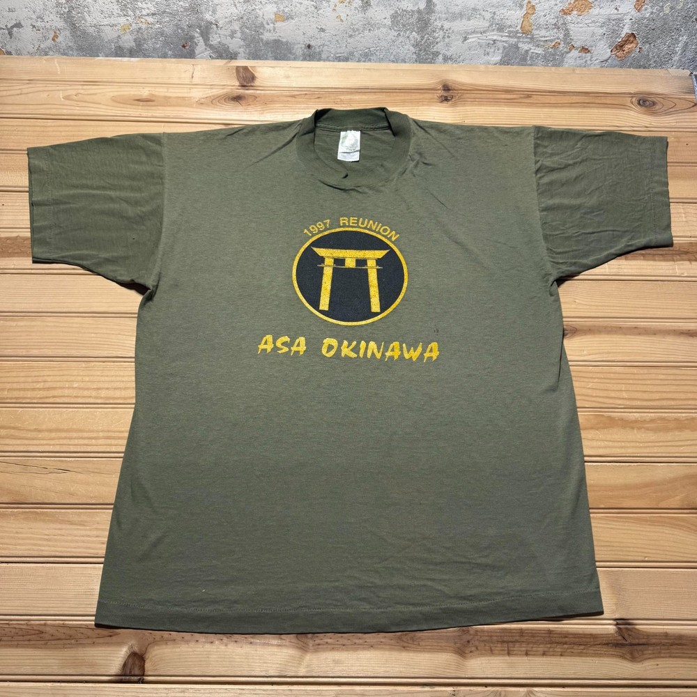 Vintage 1997 ASA Okinawa Reunion Torii Gate Single Stitch Graphic T-Shirt - XL