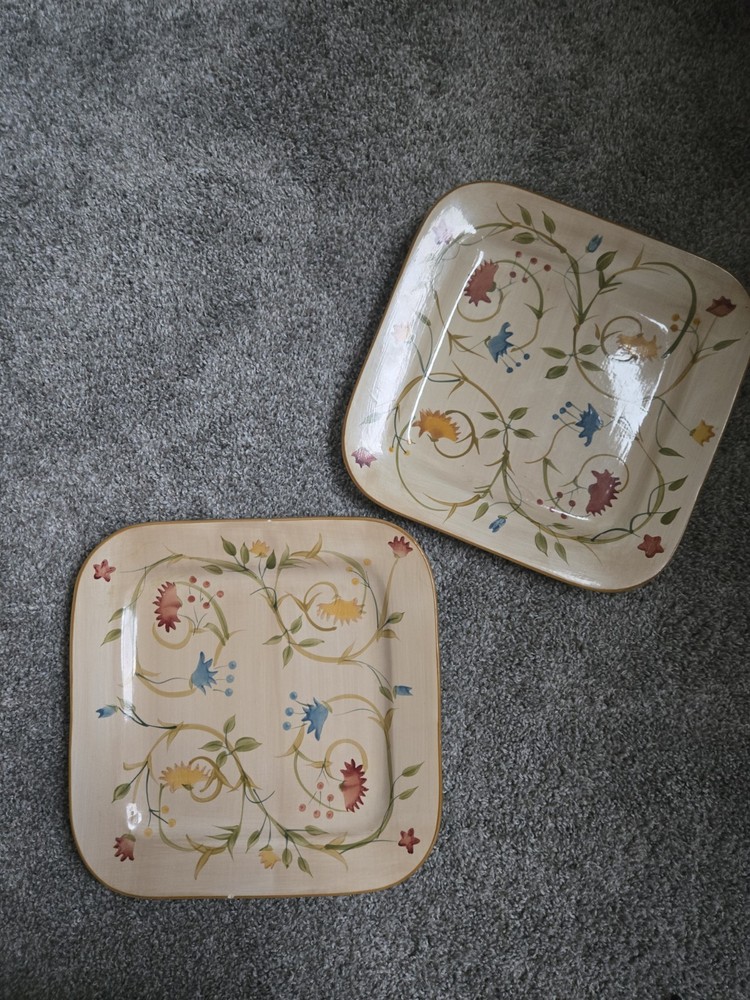 Target Home AMERICAN SIMPLICITY Floral Stoneware Dinner Square Plates Set of 2