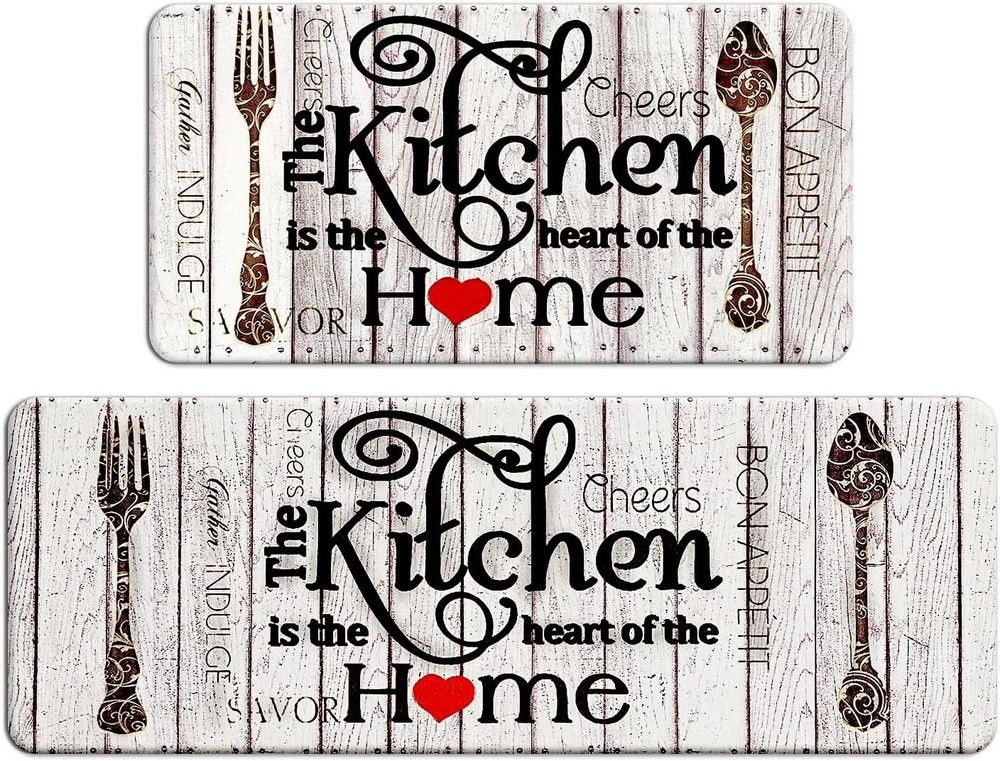 FRESHMINT Farmhouse Kitchen Mats Sets 2 1'5