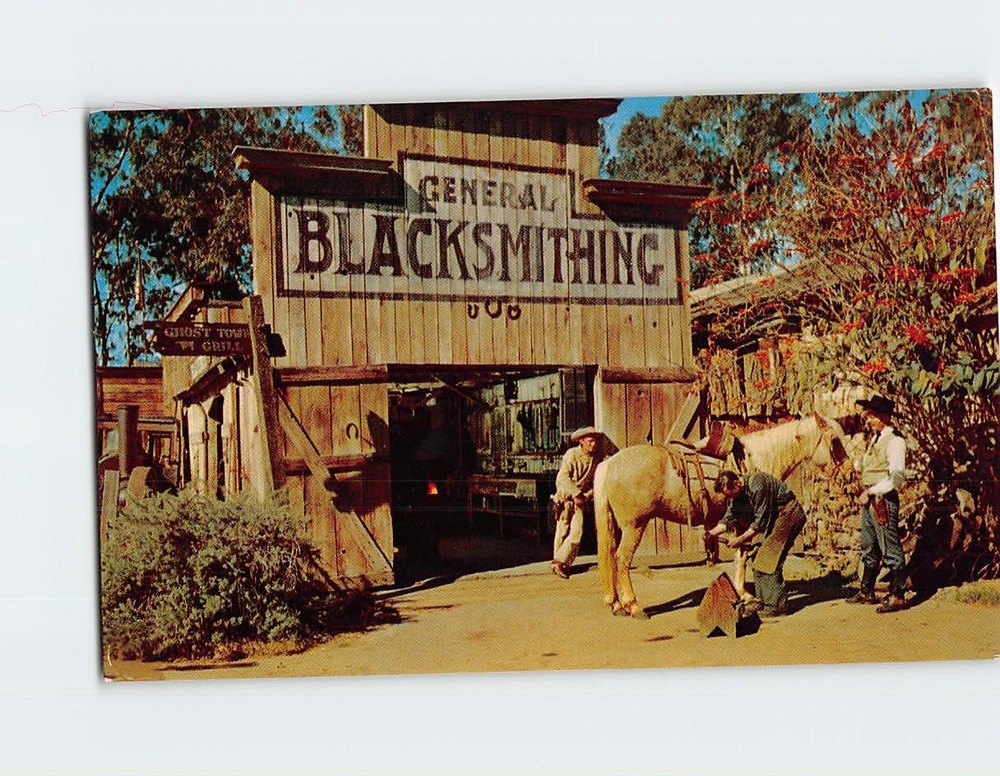 Postcard Blacksmith Shop Knott's Berry Farm Ghost Town California USA