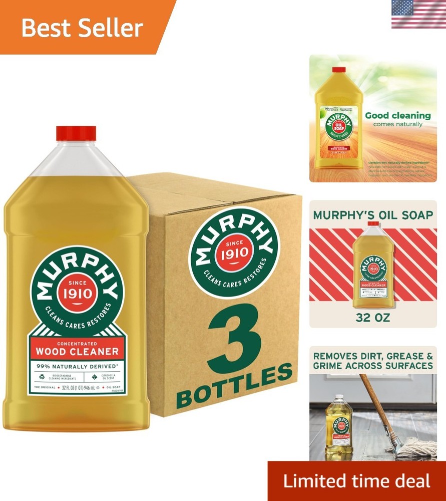 Citronella-Scented Murphy Oil Soap - 32 Oz Wood Cleaner, 98% Natural Ingredients