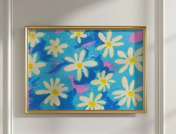 Abstract Floral Botanical Colorful Wall Art for Modern Home Decor-image
