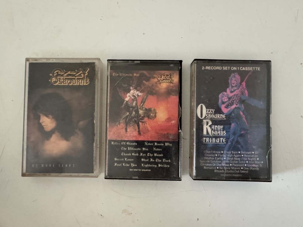 Lot Of 3 Ozzy Osbourne Cassette Tapes.