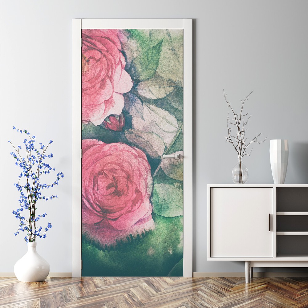 Decal  A Bouquet Of Flowers Decor Art Bubble Free Door sticker Decal