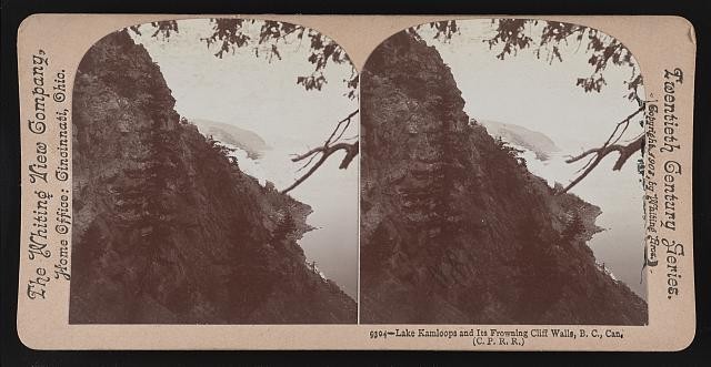Photo:Kamloops BC Canada 1903 Lake Kamloops Cliff Walls CPRR