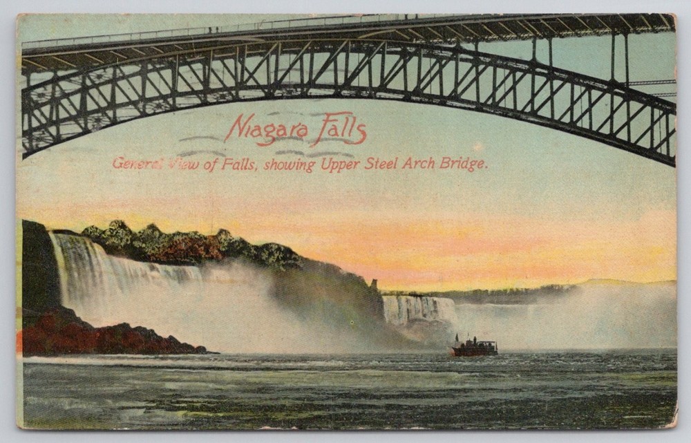 Niagara Falls Upper Steel Arch Bridge Vintage Postcard 1910 Posted