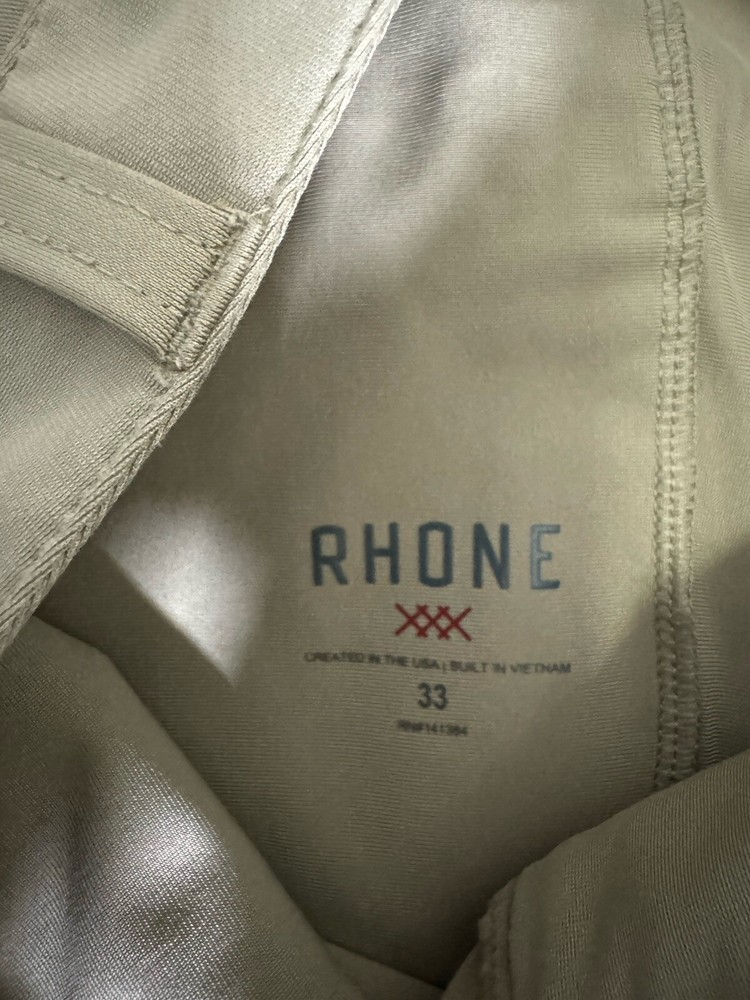 Rhone Commuter Pant Classic Mens 33 Beige Performance Stretch Pocket Chino Flaw