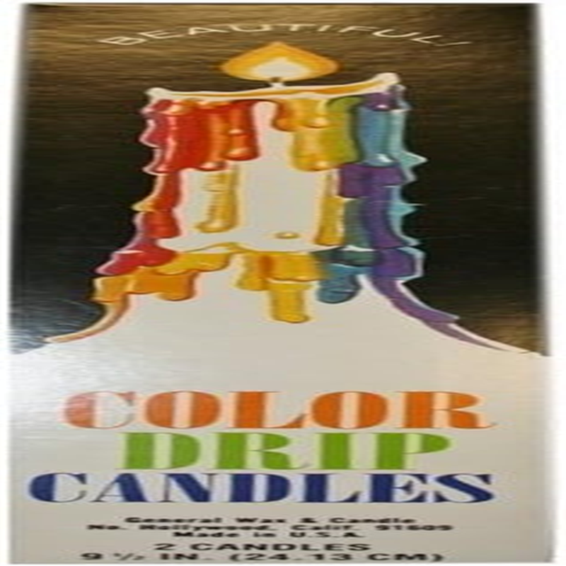 Vibrant Multi-Color Drip Taper Candles - 2 Pack