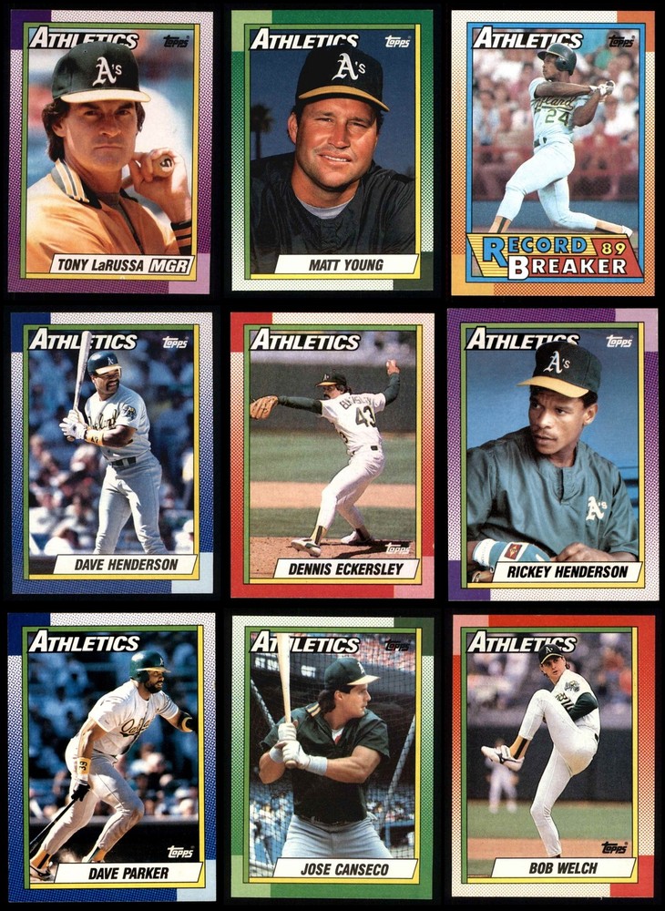 1990 Topps Athletics Almost Complete Team Set 8 - NM/MT 7278852 (27 / 28 cards)