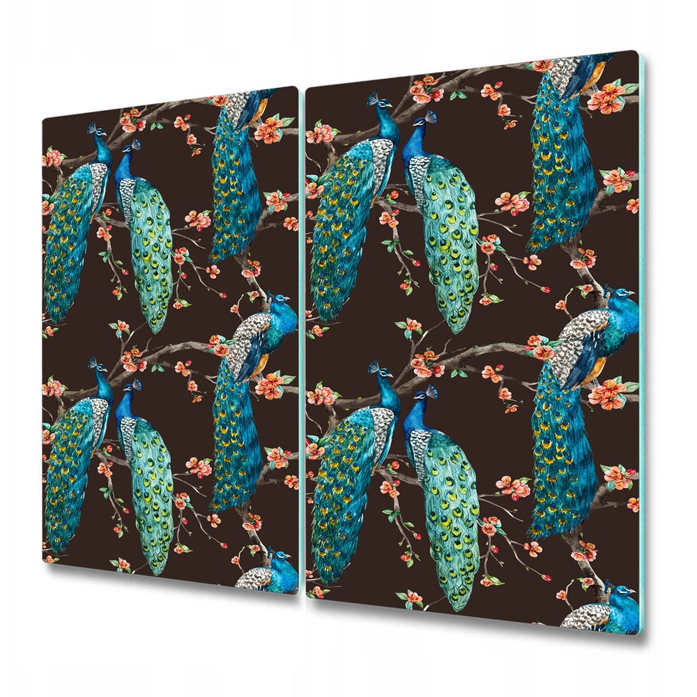 Glass Chopping Cutting Board Utensil Board Worktop Saver Red Peacock 2x30x52