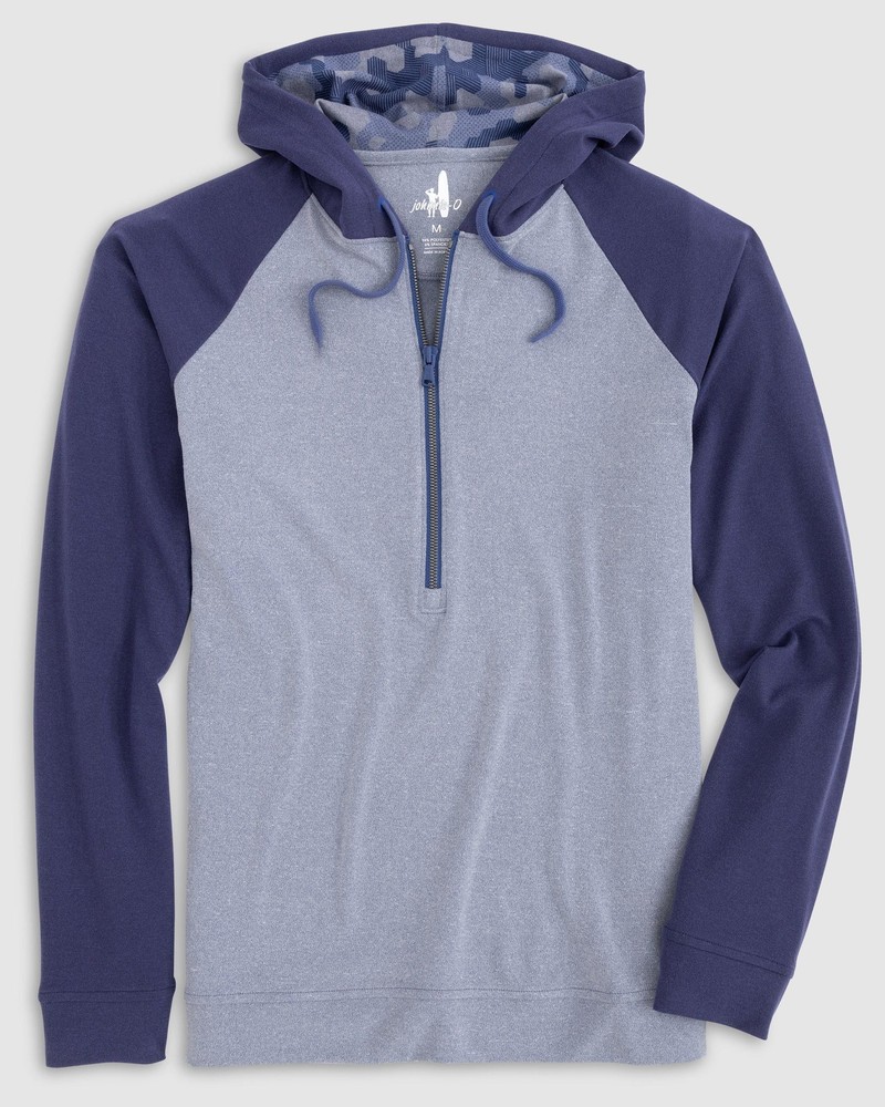 johnnie-O Dyer Microfleece Performance 1/4 Zip Hoodie Lake