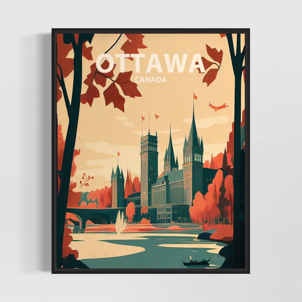 Ottawa Canada Retro Art Print Ottawa Wall Art Illustration Ottawa Vintage